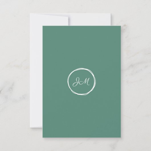 White Calla Lily Monogram Wedeption Cards Einladung (Rückseite)