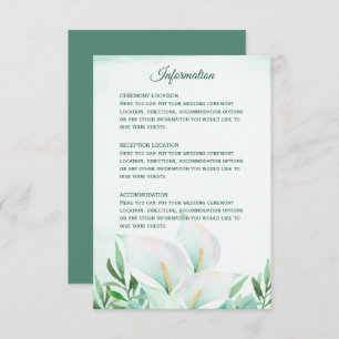 White Calla Lily Monogram Wedeption Cards Einladung