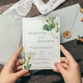 White Calla Lily Romantische klassische Hochzeit Einladung