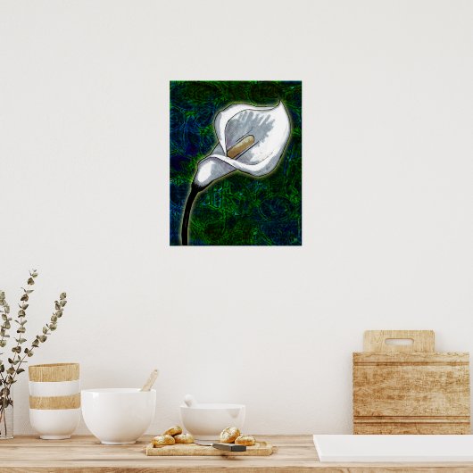 White Calla Lily (Semi Gloss Poster) Poster (Küche)
