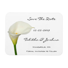 White Calla Lily speichern das Date Magnet