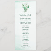 White Calla Lily Wedding Programme (Rückseite)