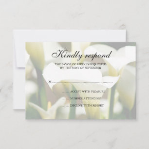 White Calla Lily Wedding Response Card RSVP Karte