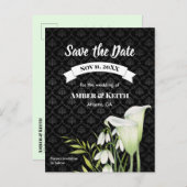 White Calla Snowdropding Wedding Save the Date Ankündigungspostkarte (Vorne/Hinten)