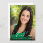 White Calligraphy Abschluss Danke mit Foto (Vorne/Hinten)