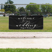 White Calligraphy Black Willkommen bei unserer Hoc Banner (Insitu)