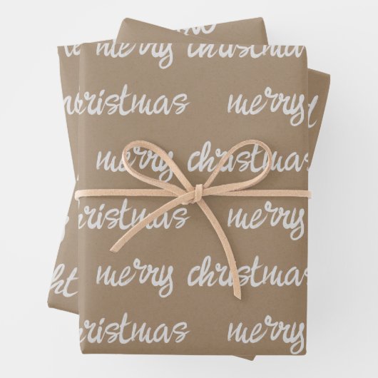 White Calligraphy Custom Christmas Redewendungen K Geschenkpapier Set (Beispiel)