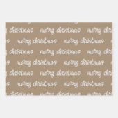 White Calligraphy Custom Christmas Redewendungen K Geschenkpapier Set (Vorderseite)