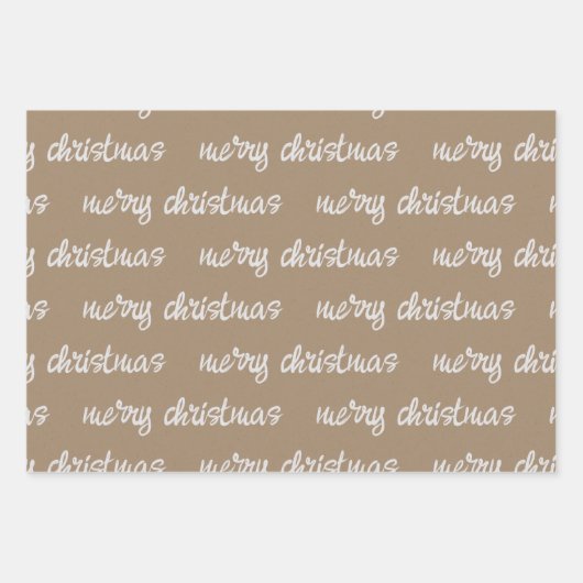 White Calligraphy Custom Christmas Redewendungen K Geschenkpapier Set (Vorderseite)