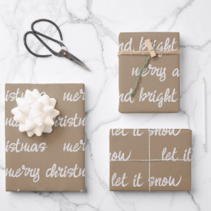 White Calligraphy Custom Christmas Redewendungen K Geschenkpapier Set