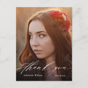 White Calligraphy Foto Abschluss Vielen Dank Postkarte