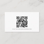 White Calligraphy QR code wedding details card Begleitkarte (Rückseite)