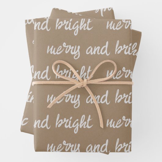 White Calligraphy Schreiben Sie Ihre eigenen Weihn Geschenkpapier Set (Beispiel)