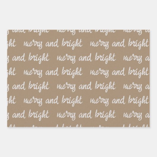 White Calligraphy Schreiben Sie Ihre eigenen Weihn Geschenkpapier Set (Vorderseite)