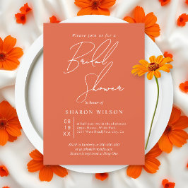 White calligraphy Verona sunset Bridal shower Einladung