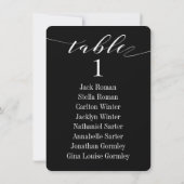 White Calligraphy Wedding Black Seating Chart Card Einladung (Rückseite)