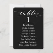 White Calligraphy Wedding Black Seating Chart Card Einladung (Vorderseite)