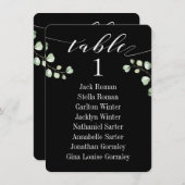 White Calligraphy Wedding Black Seating Chart Card Einladung (Vorne/Hinten)