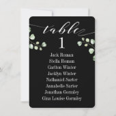White Calligraphy Wedding Black Seating Chart Card Einladung (Rückseite)