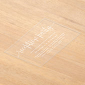 White Calligraphy Wedding Reception Party Acryleinladungen (Ablage )