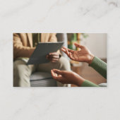 White Calm Greenery QR Code Foto Social Media Visitenkarte (Rückseite)