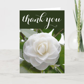White Camellia Watercolor Fine Floral Vielen Dank Dankeskarte