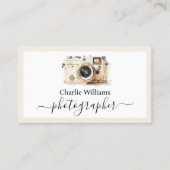 White Camera Art mit Grenze, Fotograf Visitenkarte (Vorderseite)