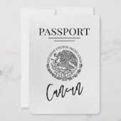 White Cancun Passport Wedding Einladung (Rückseite)