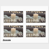 White Candle Cozy Christmas Rechteckiger Aufkleber (Blatt)
