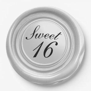 White Candle Wax Siegel Tropfen Sweet 16 Wedding Pappteller