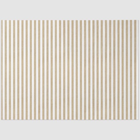 White Candy Stripes Vintag Kraft Braun Weihnachten Seidenpapier (Vorderseite)