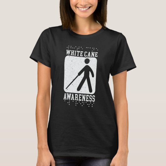 White Cane Awareness Braille Blind Awareness  1 T-Shirt (Vorderseite)