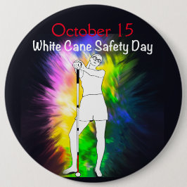 White Cane Safety Day gefärbte Krawatte starke bli Button