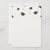 White Cap & Confetti Graduation Ankündigung (Rückseite)