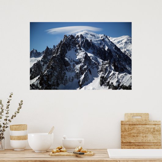 White Cap: Der Gipfel des Mont Blanc Poster (Küche)