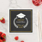 White Cap und Laurel Graduation Party Paper Napkin Serviette (Beispiel)