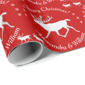 White Caribbean Rentier Christmas Custom Red Geschenkpapier (Rolleneckpunkt)