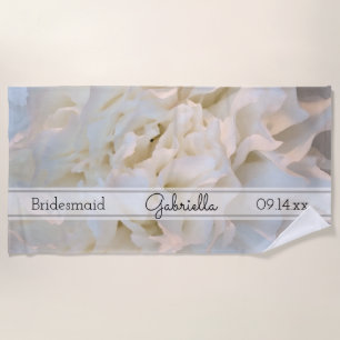 White Carnation Floral Wedding Bridesmaid Strandtuch