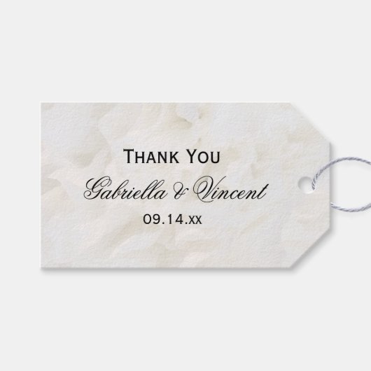 White Carnation Floral Wedding Vielen Dank für Ihr Geschenkanhänger (Vorderseite (Horizontal))