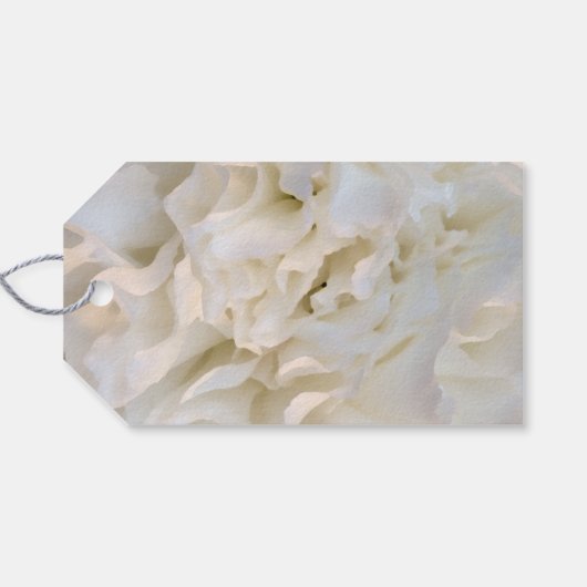 White Carnation Floral Wedding Vielen Dank für Ihr Geschenkanhänger (Rückseite Horizontal)