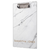 White Carrara Marble Classic Modern Office Geschen Klemmbrett (Links)