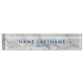 White Carrara Marble Classic Modernes Personalisie Namensplakette (Vorderseite)