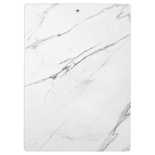 White Carrara Marble Gold Classic Moderne Klemmbrett (Rückseite)