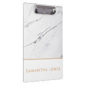 White Carrara Marble Gold Classic Moderne Klemmbrett (Rechts)