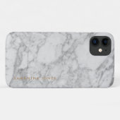 White Carrara Marble Gold Classic Personalisiert Case-Mate iPhone Hülle (Rückseite (Horizontal))