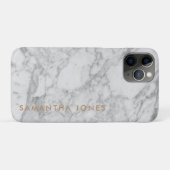 White Carrara Marble Gold Classic Personalisiert Case-Mate iPhone Hülle (Rückseite (Horizontal))