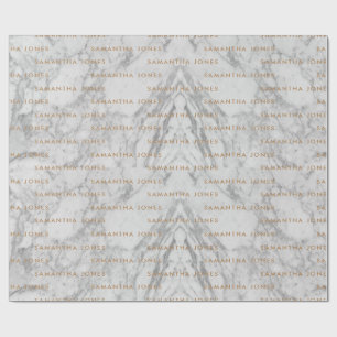 White Carrara Marble Gold Classic Personalisiert Geschenkpapier