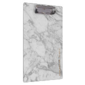 White Carrara Marble Gold Classic Personalisiert Klemmbrett (Rechts)