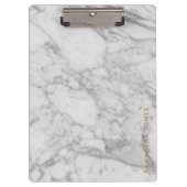 White Carrara Marble Gold Classic Personalisiert Klemmbrett (Vorderseite)