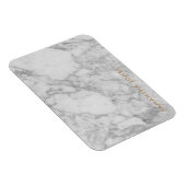 White Carrara Marble Gold Classic Personalisiert Magnet (Rechte Seite)
